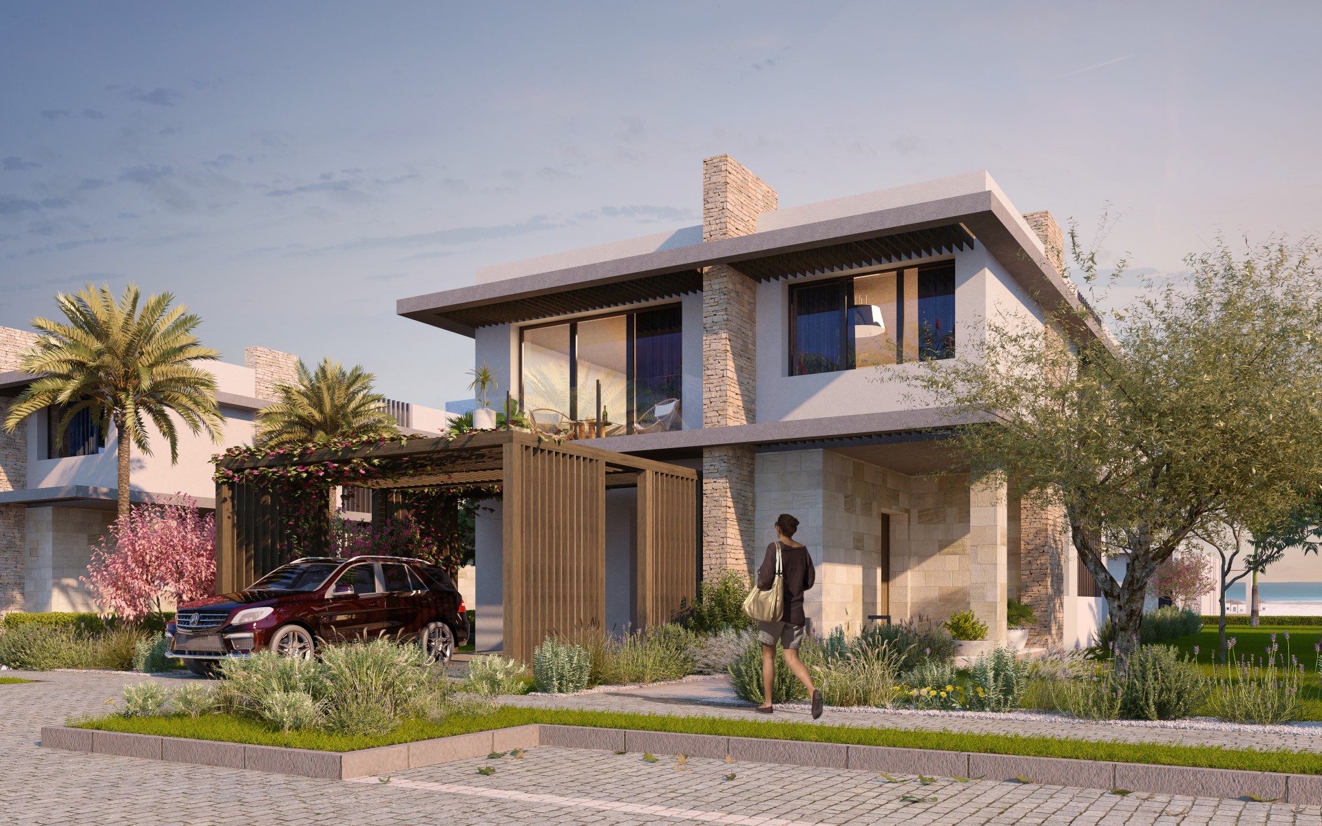 SILVER SAND – قرية سيلفر ساند الساحل الشمالى 3B Front Dusk.RGB color